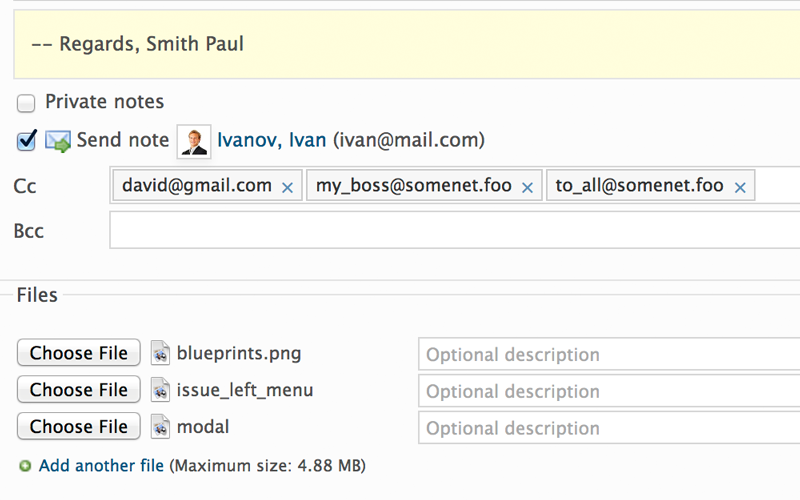 Redmine HelpDesk Plugin PRO screenshot response