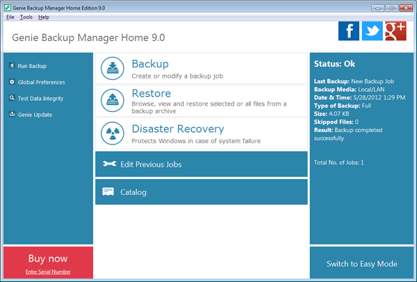 Genie Backup Manager Home 9 Screenshot