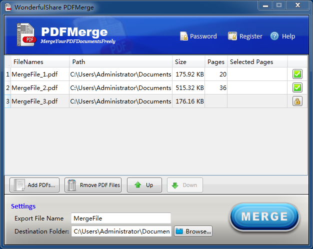 Wonderfulshare PDF Merge Pro Screenshot