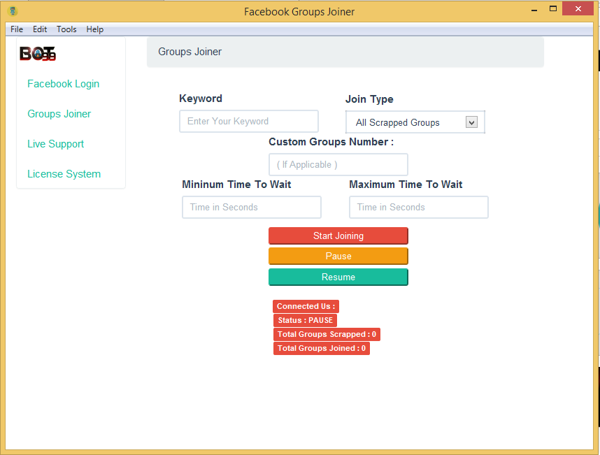 Bot99 Facebook Groups Auto Joiner Screenshot