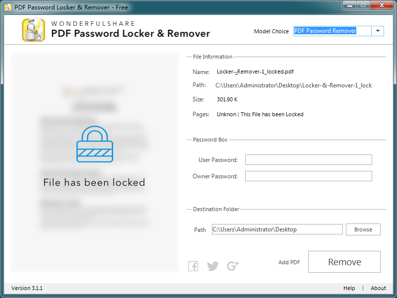 PDF Password Locker & Remover Screenshot 2