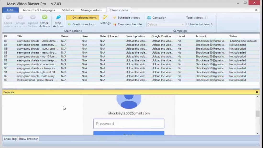 Mass Video Blaster Pro Screenshot
