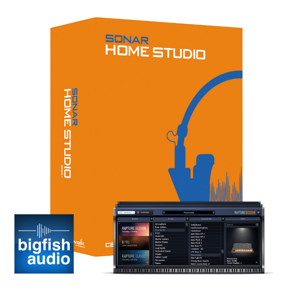 Get Free Copy of SONAR Home Studio Includes Rapture Session & Big Fish Audio Loop Collection