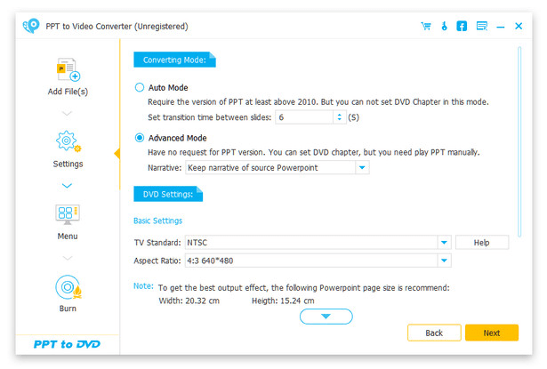 Aiseesoft PPT to Video Converter - DVD Mode Screenshot