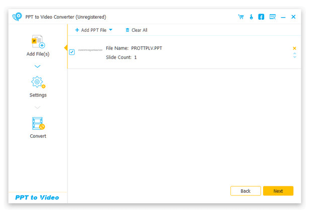 Aiseesoft PPT to Video Converter - add file Screenshot