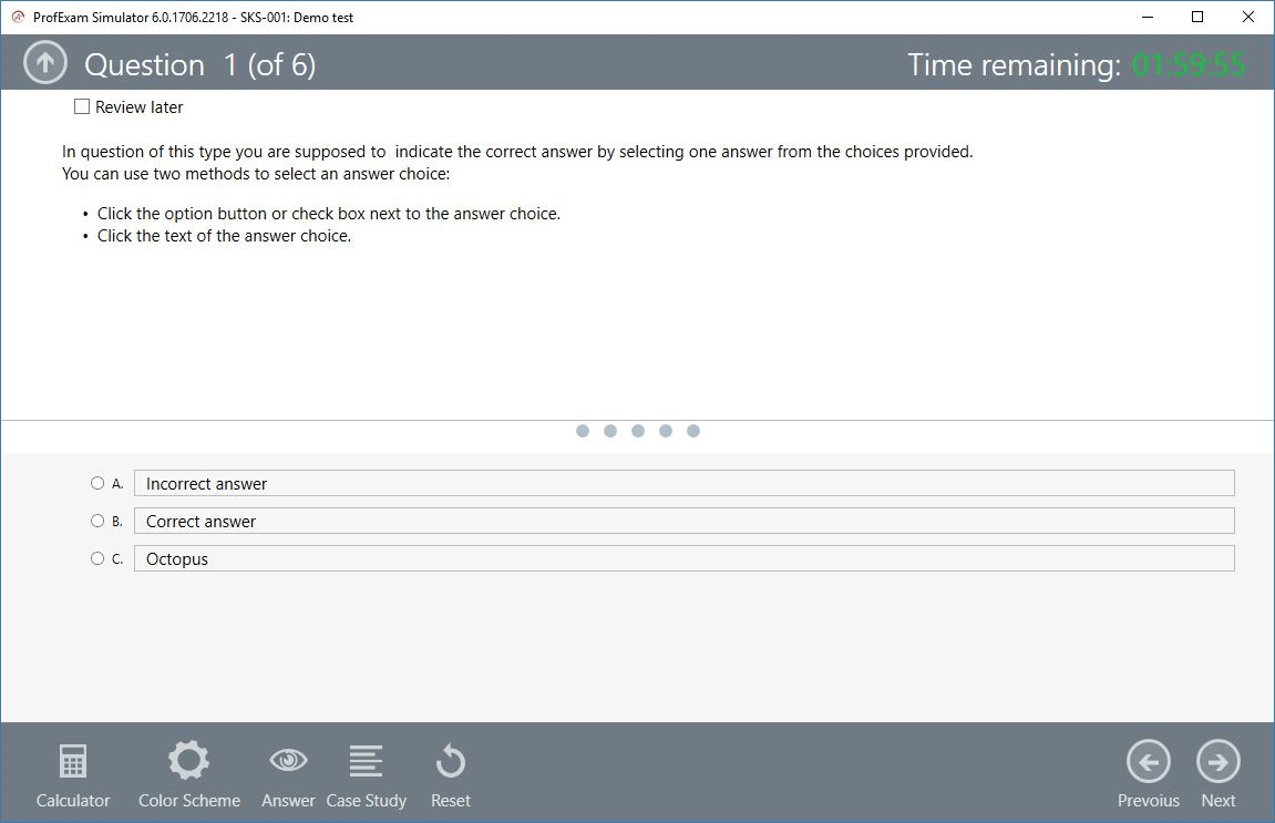 ProfExam Suite - ProfExam Simulator Question Screenshot