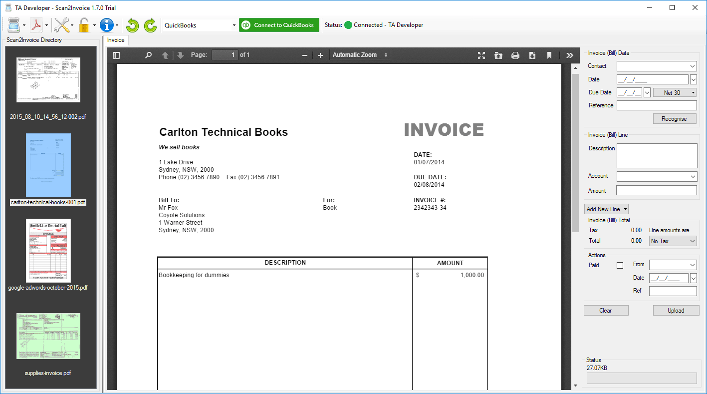 Scan2Invoice Screenshot