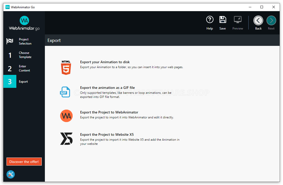 WebAnimator Go 3 - Export