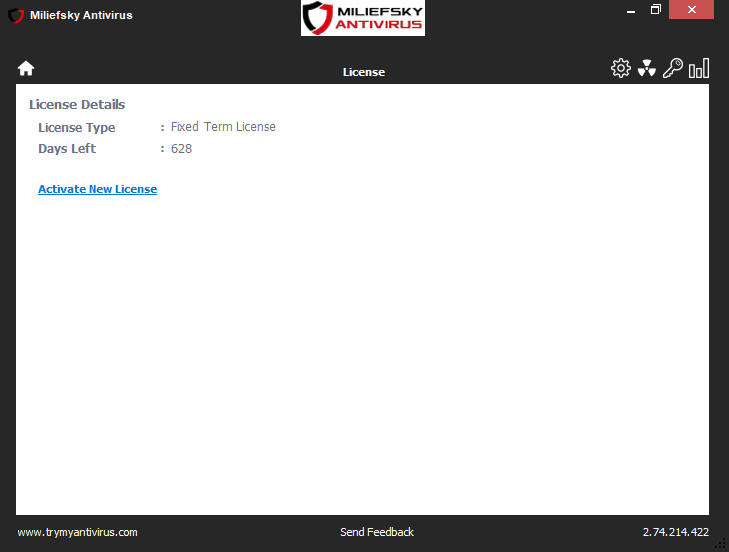 Miliefsky Antivirus License Screenshot