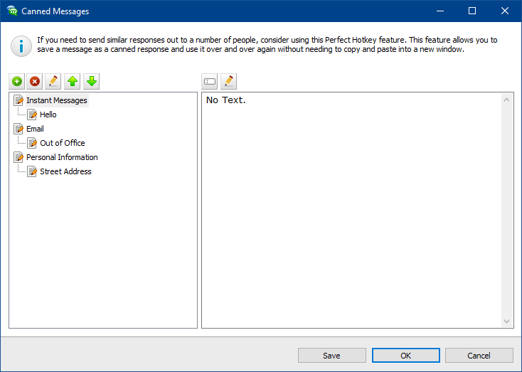 Perfect Hotkey - Canned Messages Screenshot