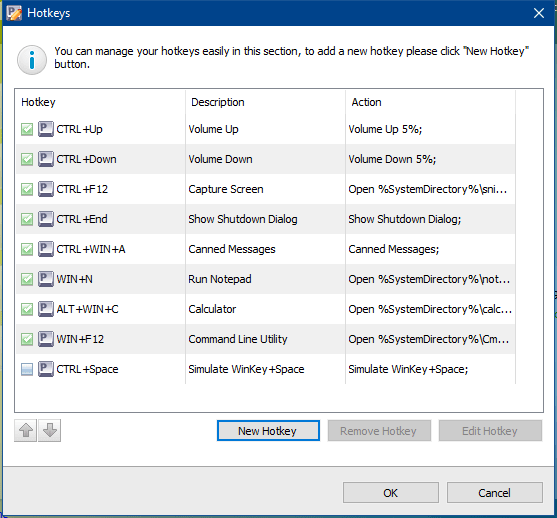 Perfect Hotkey - Manage hotkeys Screenshot