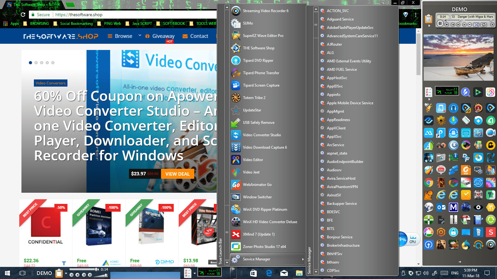 Tordex True Launch Bar Menu Screenshot