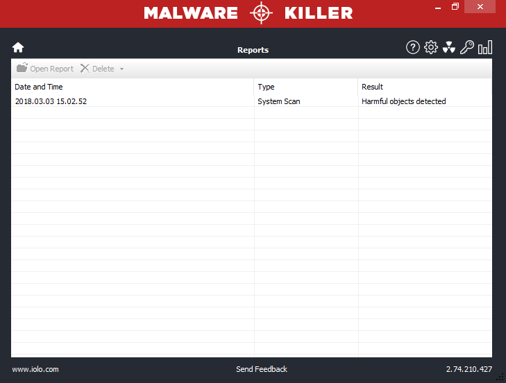 iolo Malware Killer Reports