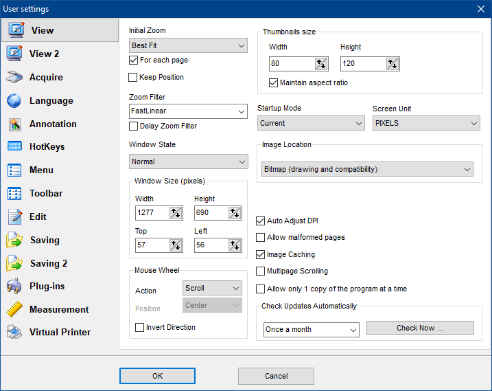 Advanced Tiff Editor Plus setting