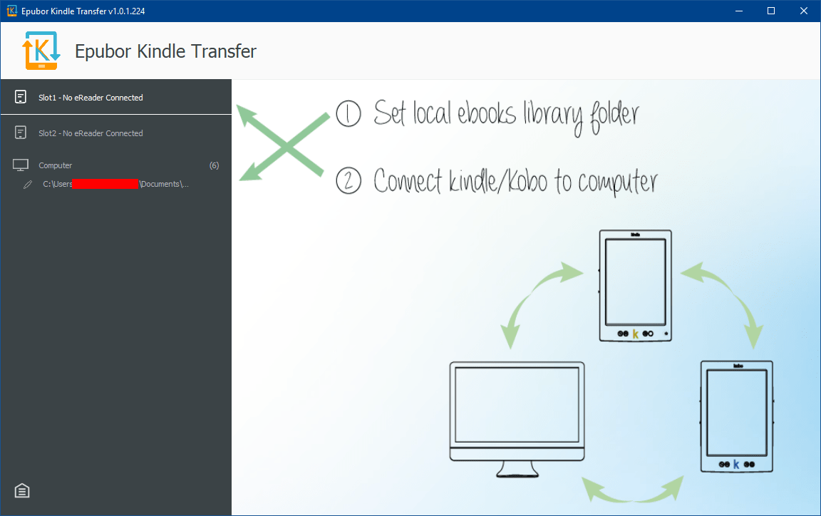 Epubor Kinlde Transfer Main interface