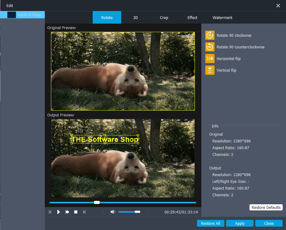 Aiseesoft MTS Converter Video Editor