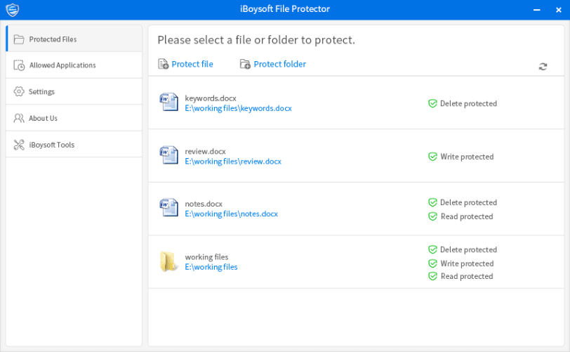 iBoySoft File Protector Screenshot