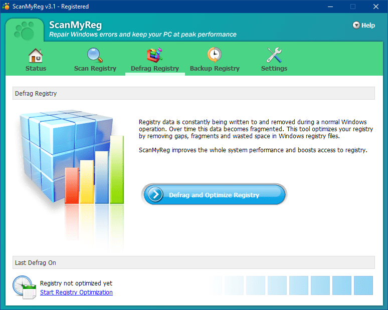 ScanMyReg Defrag Registry
