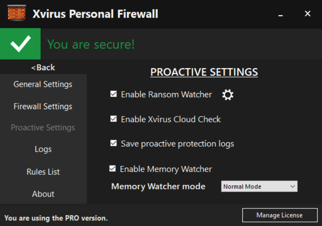 Xvirus Personal Firewall PRO Proactive Ransomware Protection