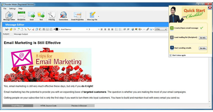 Thunder Mailer Mass emailer screenshot