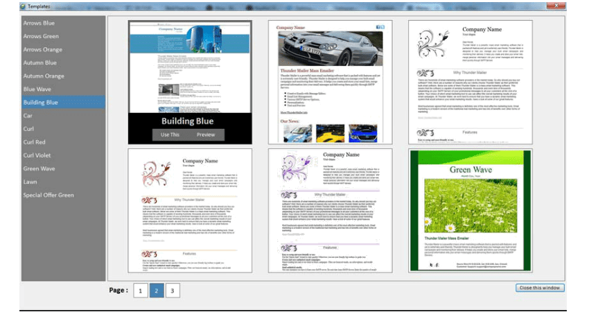 Thunder Mailer Mass emailer templates screenshot