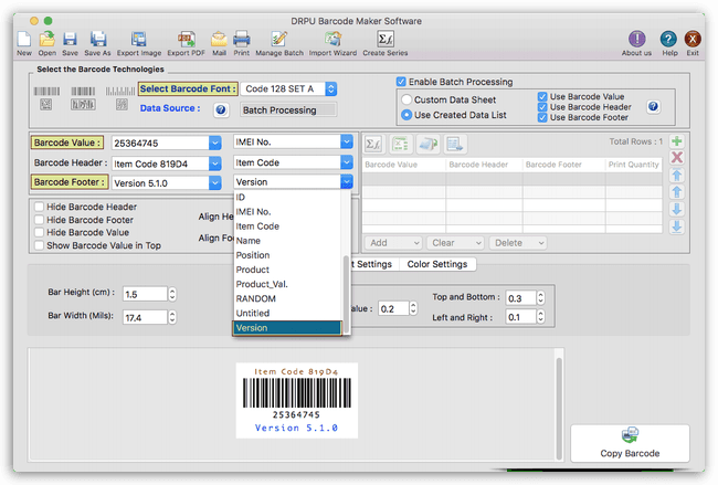 DRPU Mac Barcode Label Maker Software Screenshot