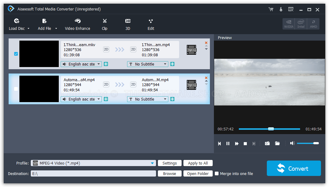 Aiseesoft Total Media Converter - Interface Preview