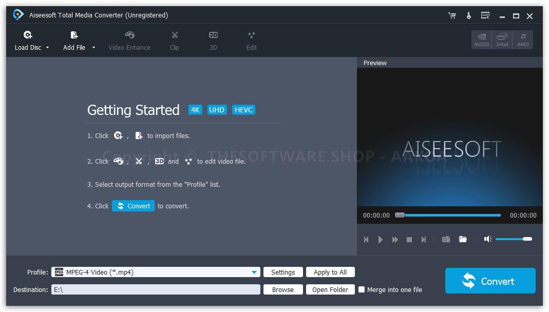 Aiseesoft Total Media Converter - Main interface