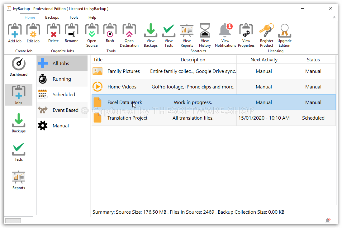 IvyBackup Main Jobs