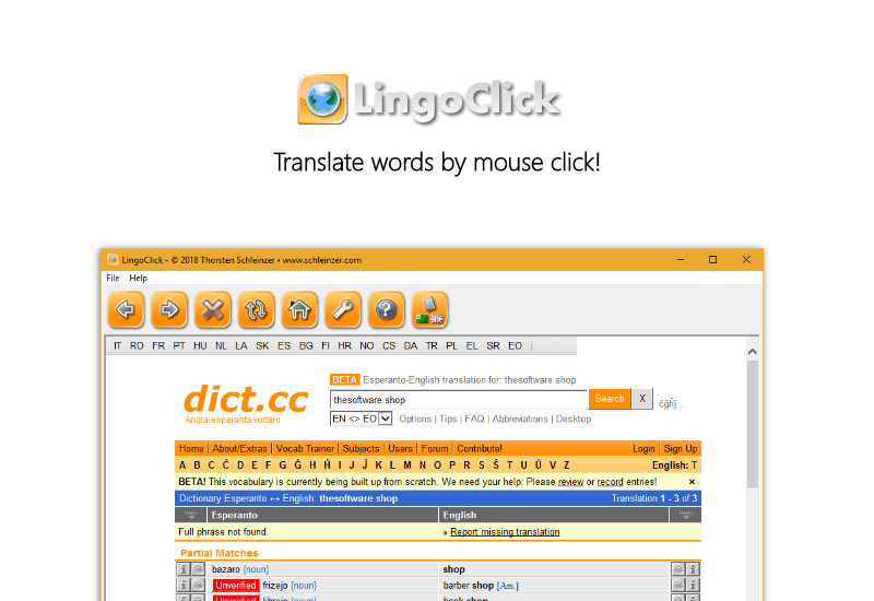 100% Software Giveaway – LingoClick Home Edition – Free 1-Year Lciense Key – The One-Click Translator Tool – fro Windows