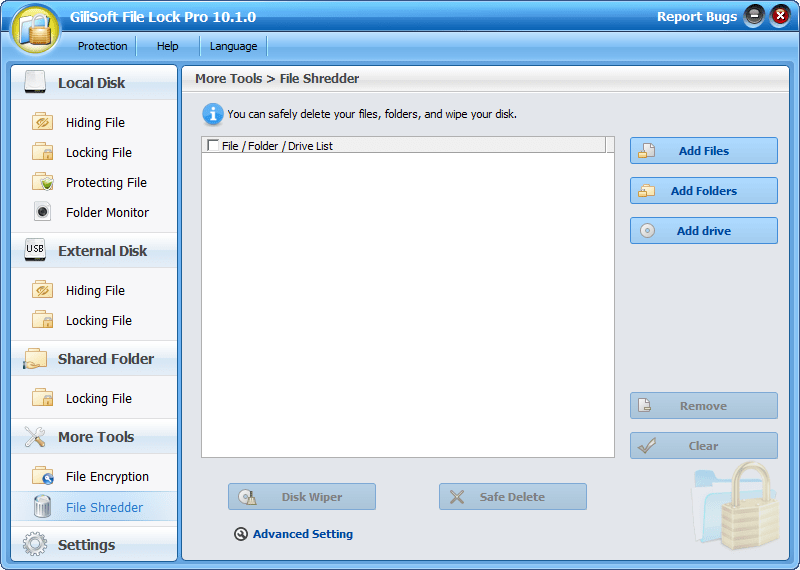 Gilisoft File Lock Pro - File Shredder