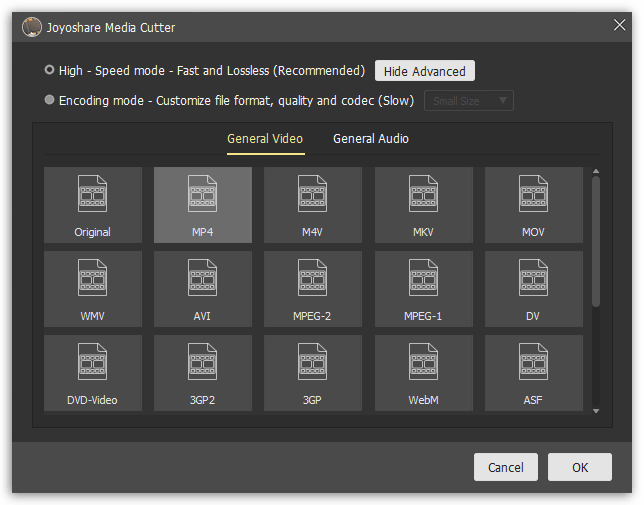 Joyoshare Media Cutter - Mode