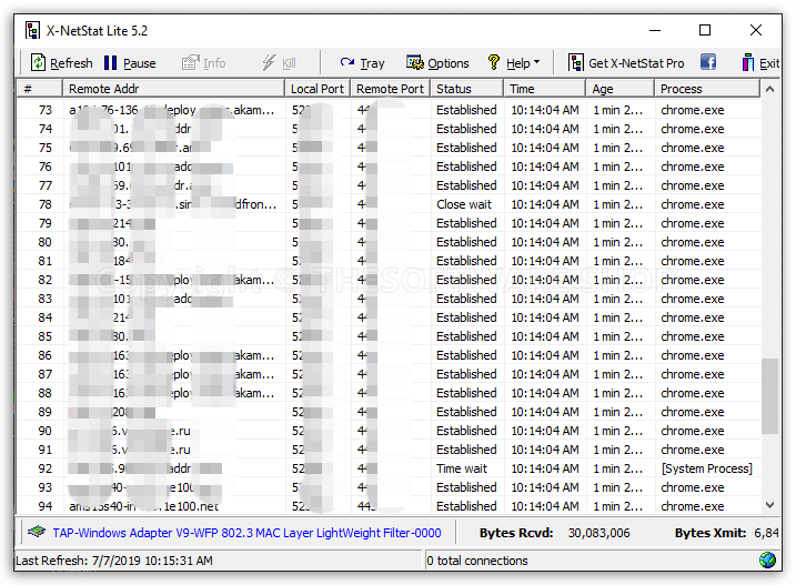 X-NetStat Lite 5-2 Screenshot