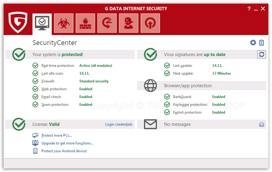 G DATA Internet Security - Security Center