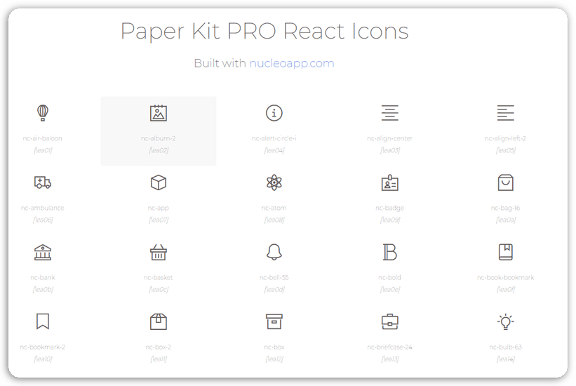 Paper Kit PRO React - Icons