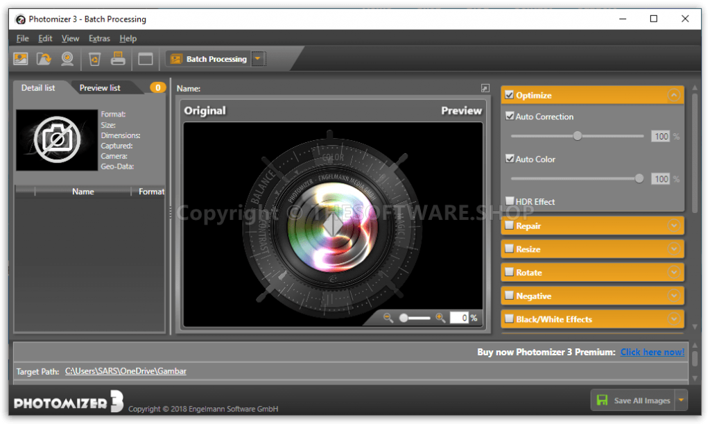 Photomizer 3 Premium - Main Interface