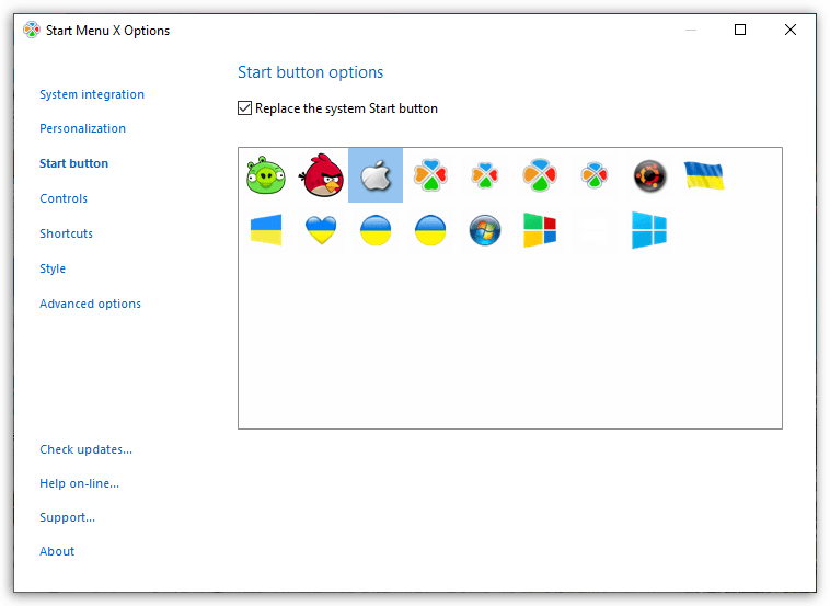 Start Menu X PRO - Start Button