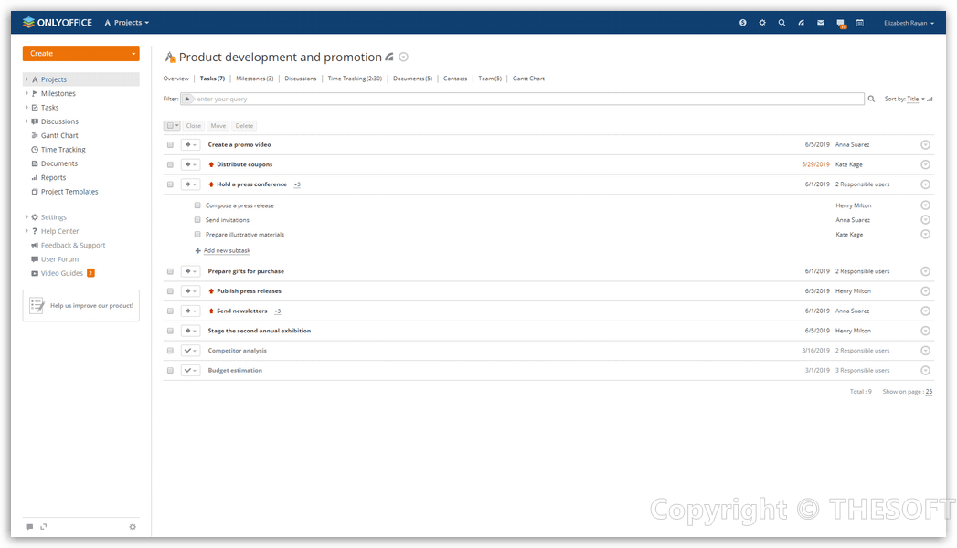 ONLYOFFICE Project COllaboration