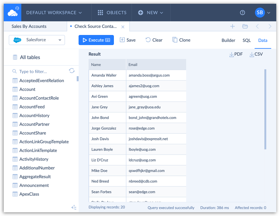 Skyvia Query Excute