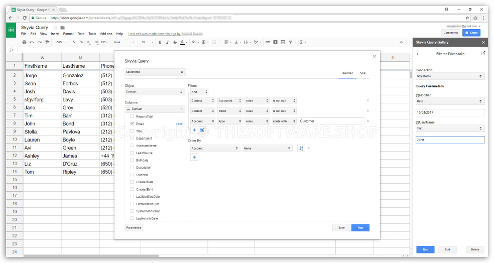 Skyvia Query Google Sheet Add-on