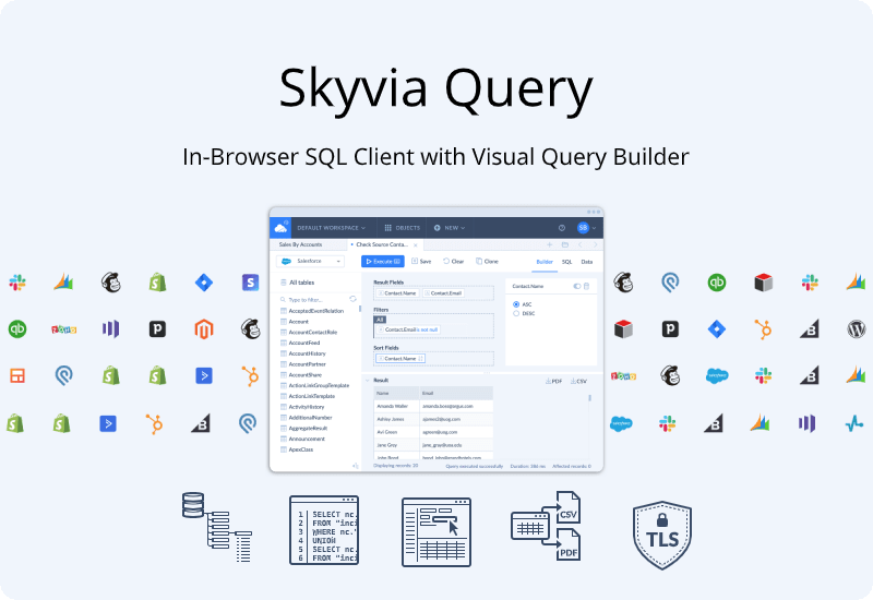 20% Off Skyvia Query – Annual Standard Plan – In-Browser SQL Client with Visual Query Builder