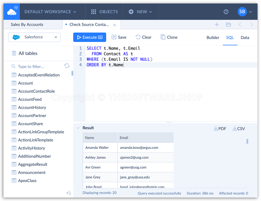 Skyvia Query SQL Editor