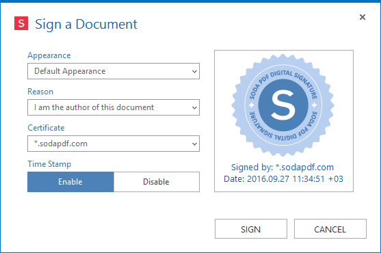 Soda PDF Premium - Signing