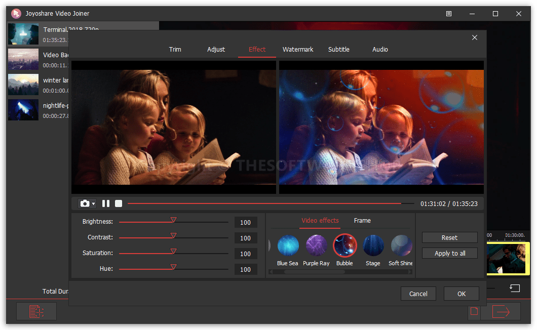 Joyoshare Video Joiner - Effects