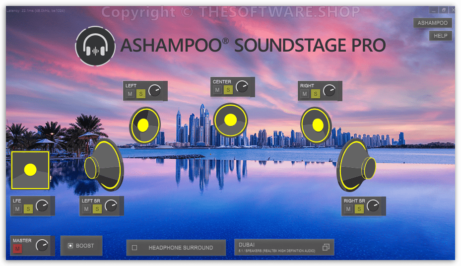 Ashampoo Soundstage PRO - Surround Mode On