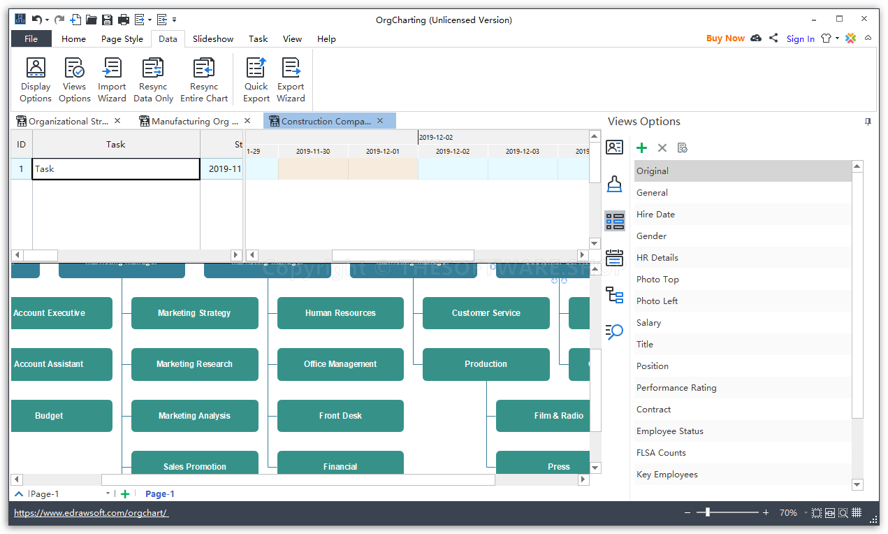 Edraw OrgCharting Pro - Display Data