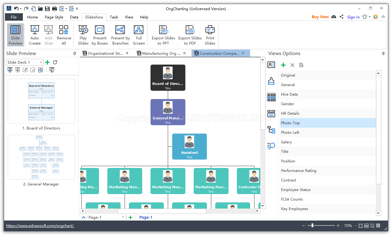 Edraw OrgCharting Pro - Slideshow