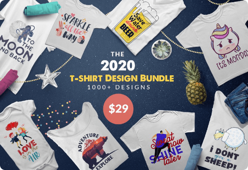 97% Off + 10 % Off Coupon on The 2020 T-Shirt Design Bundle – All-new Bundle for the Street Style Fashionistas