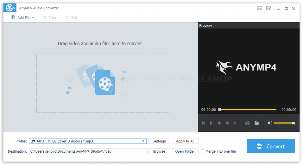 AnyMP4 Audio Converter Screenshot