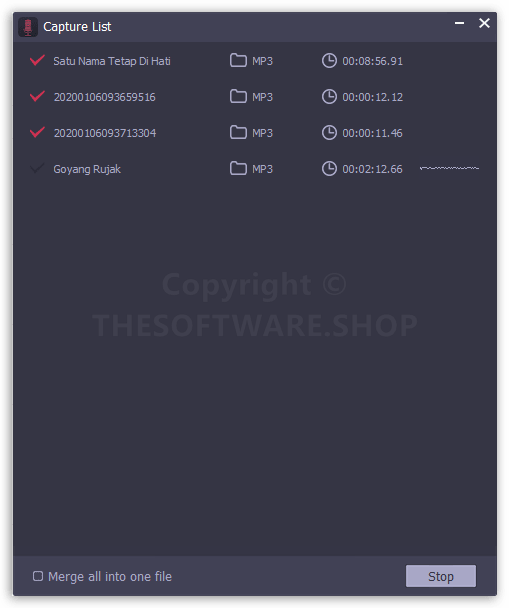 DRmare Audio Capture - Capture List